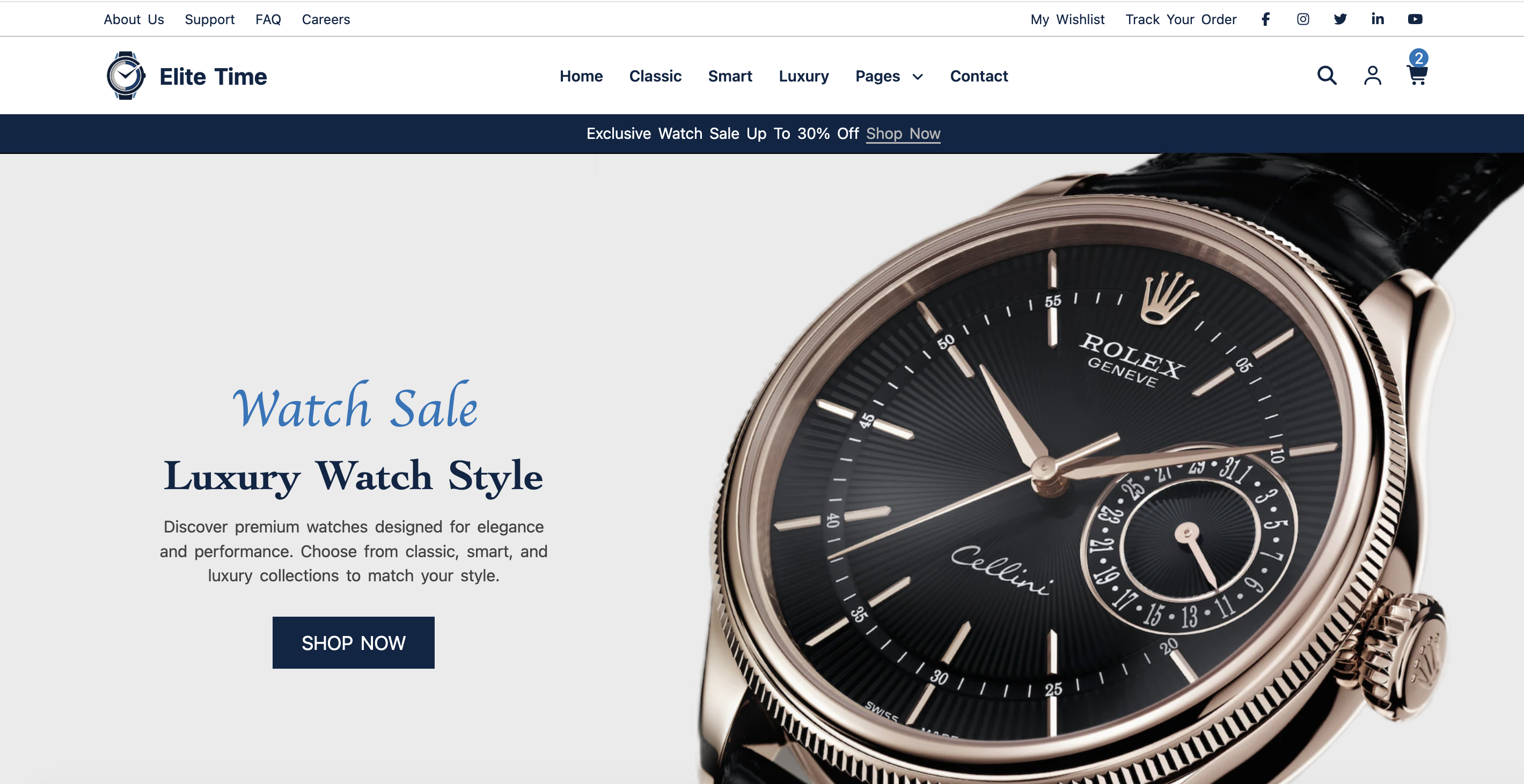 Elite Time homepage
